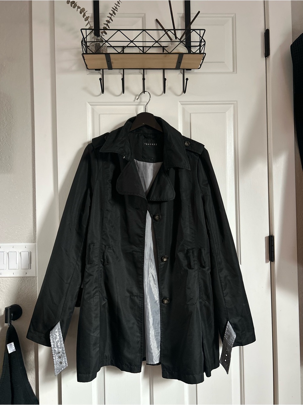 Womens small Black Trench Coat